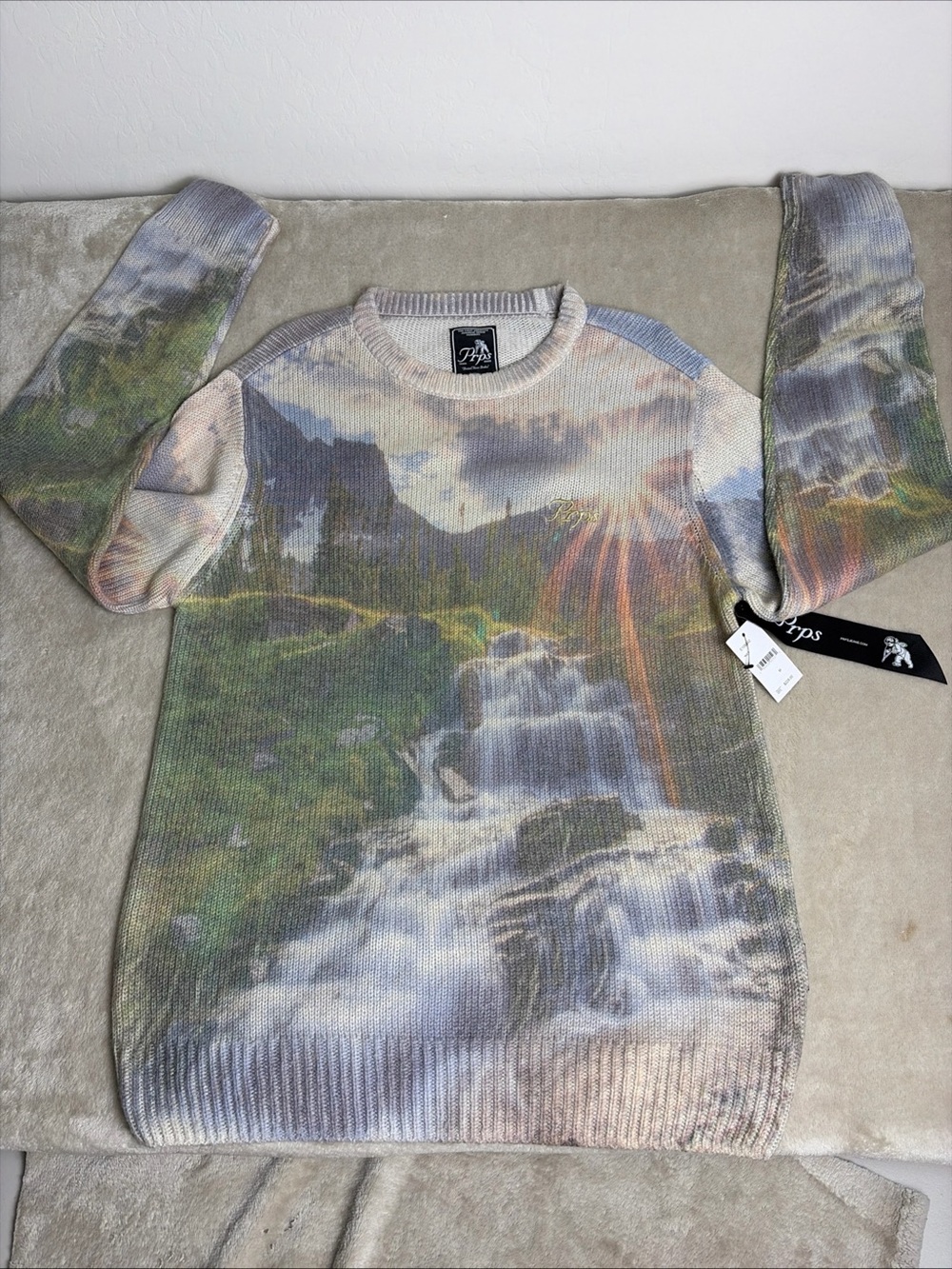PRPS Sugar Loaf Landscape Knit Crewneck Sweater M NWT